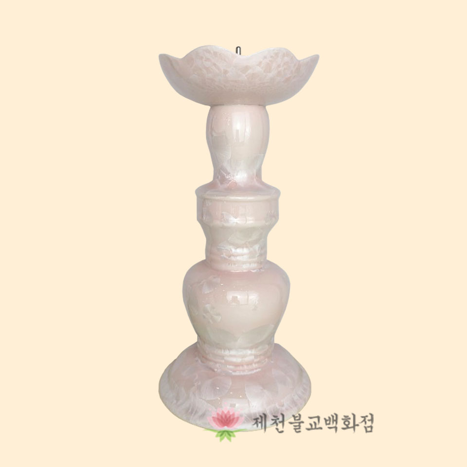 도자기핑크설화촛대 (사이즈 중,대)