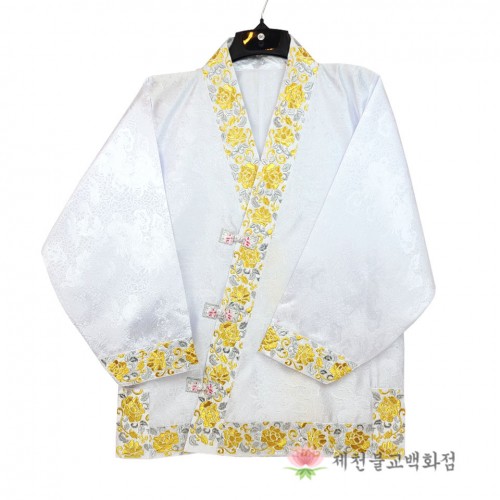 연꽃점사복(흰색),생활한복,법복,계량한복 - 사이즈 2가지'점사복은 1주 ~ 2주 정도 소요됩니다'