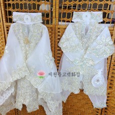 [YJ]꽃자수동자복,동녀복,선녀복(흰색) - 2가지 색상