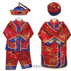 [S]홍색십장생소중국동자복,중국동녀복(강시모자,빵덕모자) - 6가지 색상