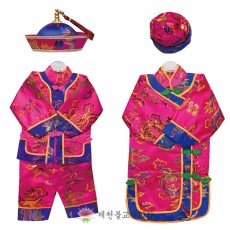 [S]분홍색십장생소중국동자복,중국동녀복(강시모자,빵덕모자) - 6가지 색상