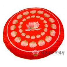 양단 연꽃 원방석: 빨강색(70cm/100cm)