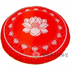 양단 원방석: 연꽃무늬 빨강색(70cm/100cm)