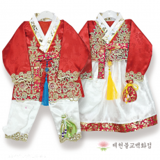 [YJ]금사동자동녀복 빨강색.동자복.동녀옷.동자옷.선녀복