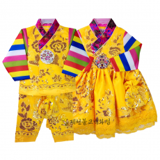 색동꽃과나비,동자복,동녀복,별상동자동녀(노란색),동자동녀복