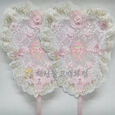 꽃나비선녀부채-분홍(거치대포함),쌍선녀부채,꽃자수