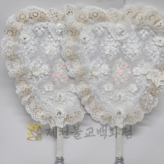 꽃나비선녀부채-흰색(거치대포함),쌍선녀부채,꽃자수